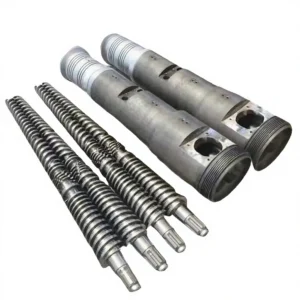 Wearproof SKD61 Inserted Conical Twin Screw Barrel Replacement for PVC Cable Processing