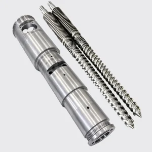 Wearproof SKD61 Inserted Conical Twin Screw Barrel Replacement for PVC Cable Processing