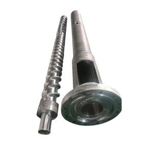 Bimetallic Single Extruder Screw and Barrel with Alloy Coating for Waste Recycling